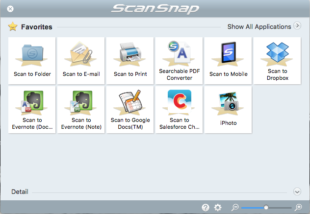 ScanSnap Applications Window 